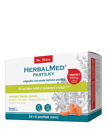 HerbalMed pastilky Isl.lišejník + tymián + med + vit. C