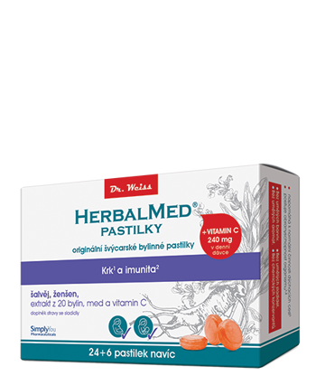HerbalMed pastilky Šalvěj + ženšen + vit.C